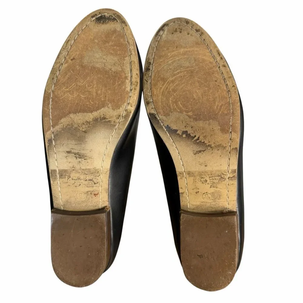 J. Crew Calf Hair Loafers size 9M Black Flats Shoes Preppy Classic Luxury